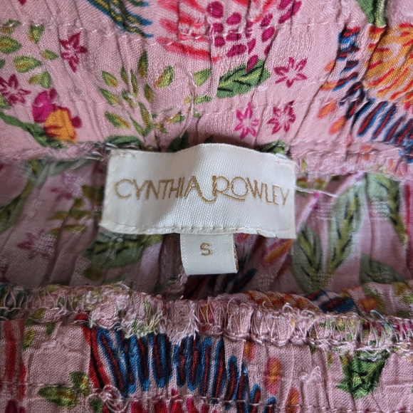 Cynthia Rowley Floral Straight-Leg Pants in Pink, Green, Orange - Picture 4 of 5